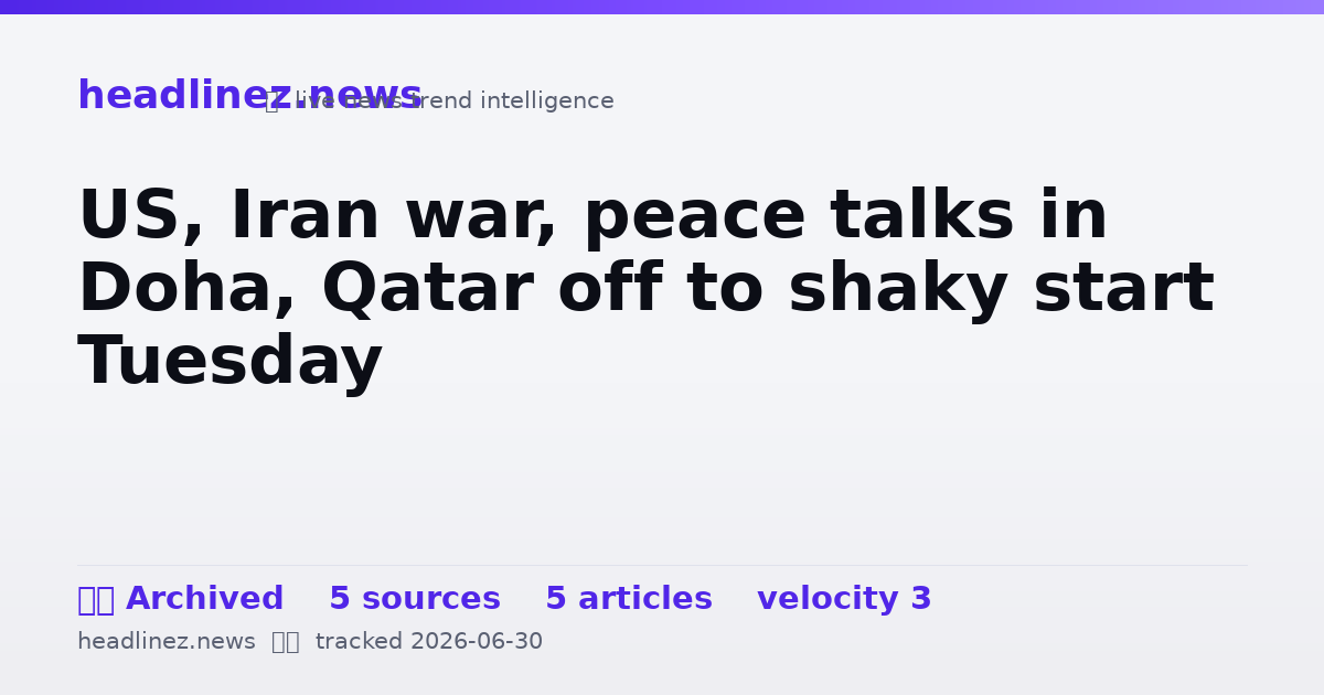 Visual summary for US, Iran war, peace talks in Doha, Qatar off to shaky start Tuesday