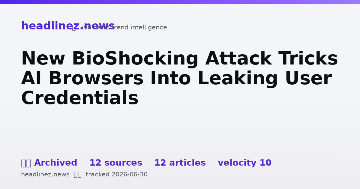 Visual summary for New BioShocking Attack Tricks AI Browsers Into Leaking User Credentials