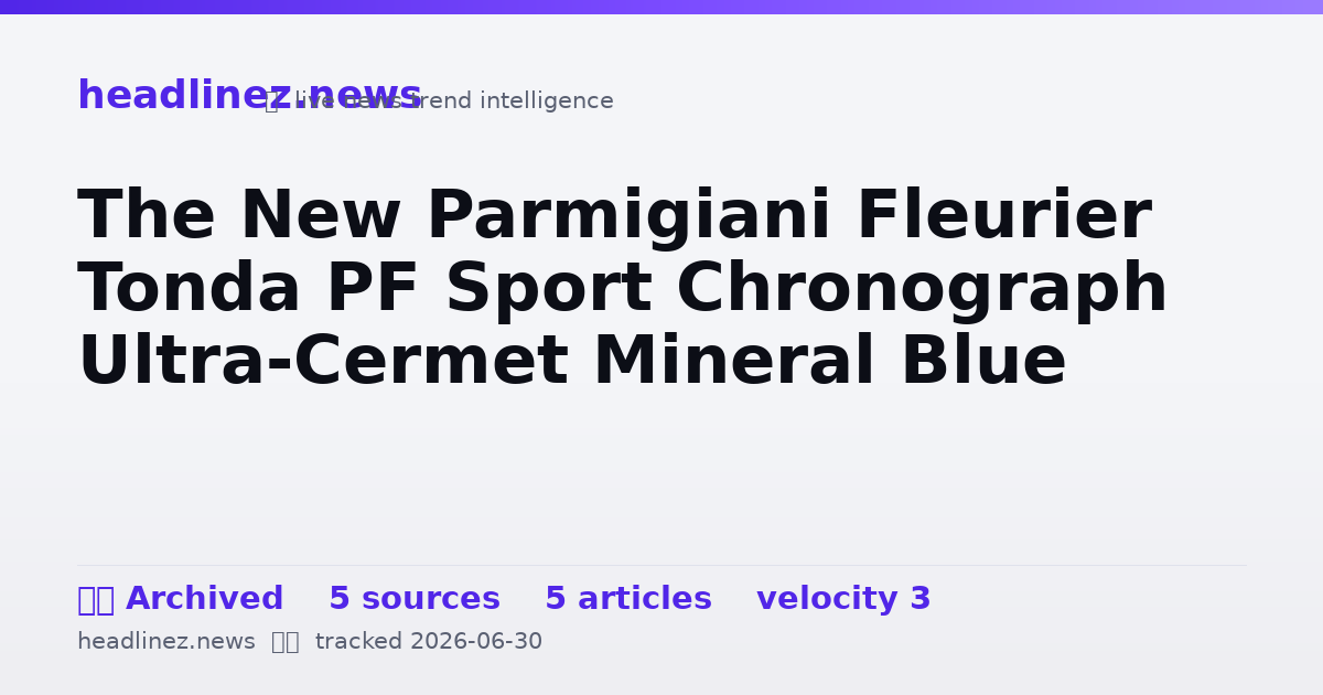 Visual summary for The New Parmigiani Fleurier Tonda PF Sport Chronograph Ultra-Cermet Mineral Blue