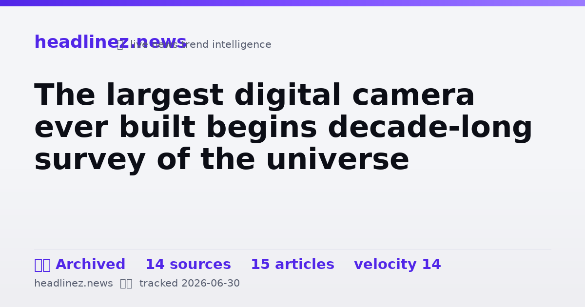 Visual summary for The largest digital camera ever built begins decade-long survey of the universe