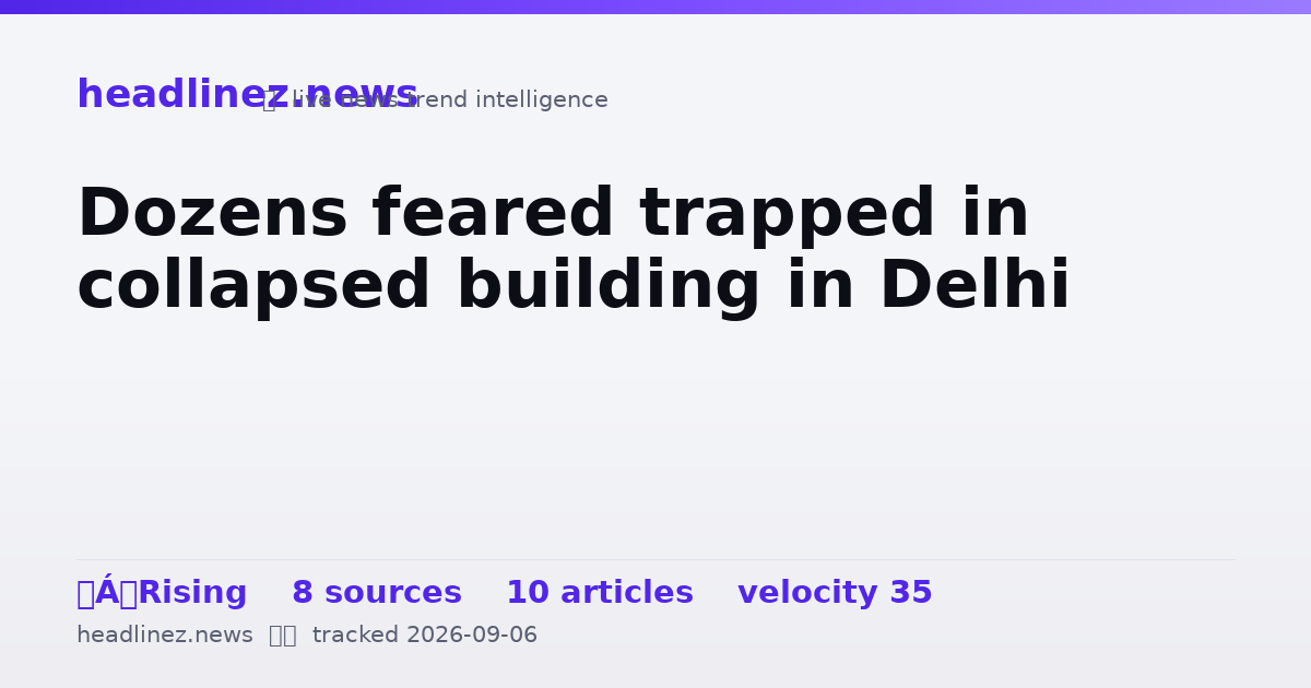 Visual summary for Dozens feared trapped in collapsed building in Delhi