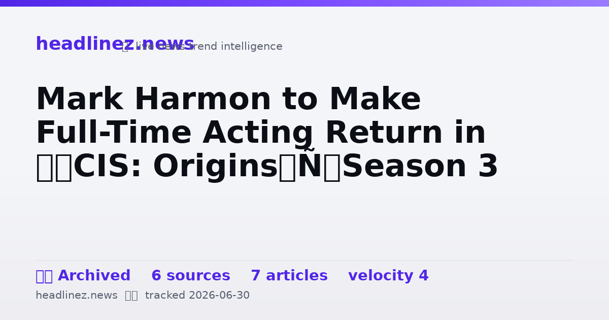 Visual summary for Mark Harmon to Make Full-Time Acting Return in ‘NCIS: Origins’ Season 3