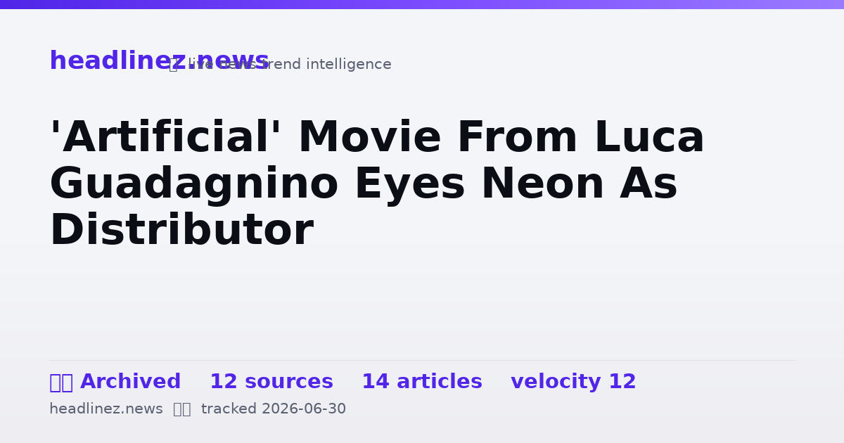 Visual summary for 'Artificial' Movie From Luca Guadagnino Eyes Neon As Distributor