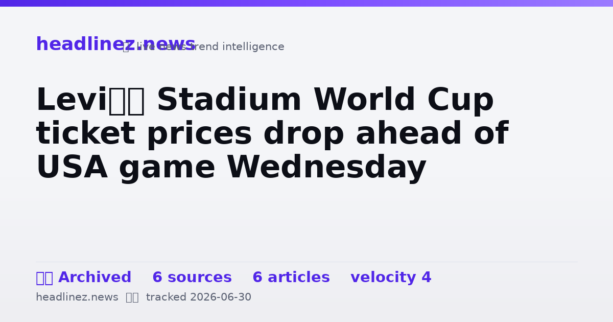 Visual summary for Levi’s Stadium World Cup ticket prices drop ahead of USA game Wednesday