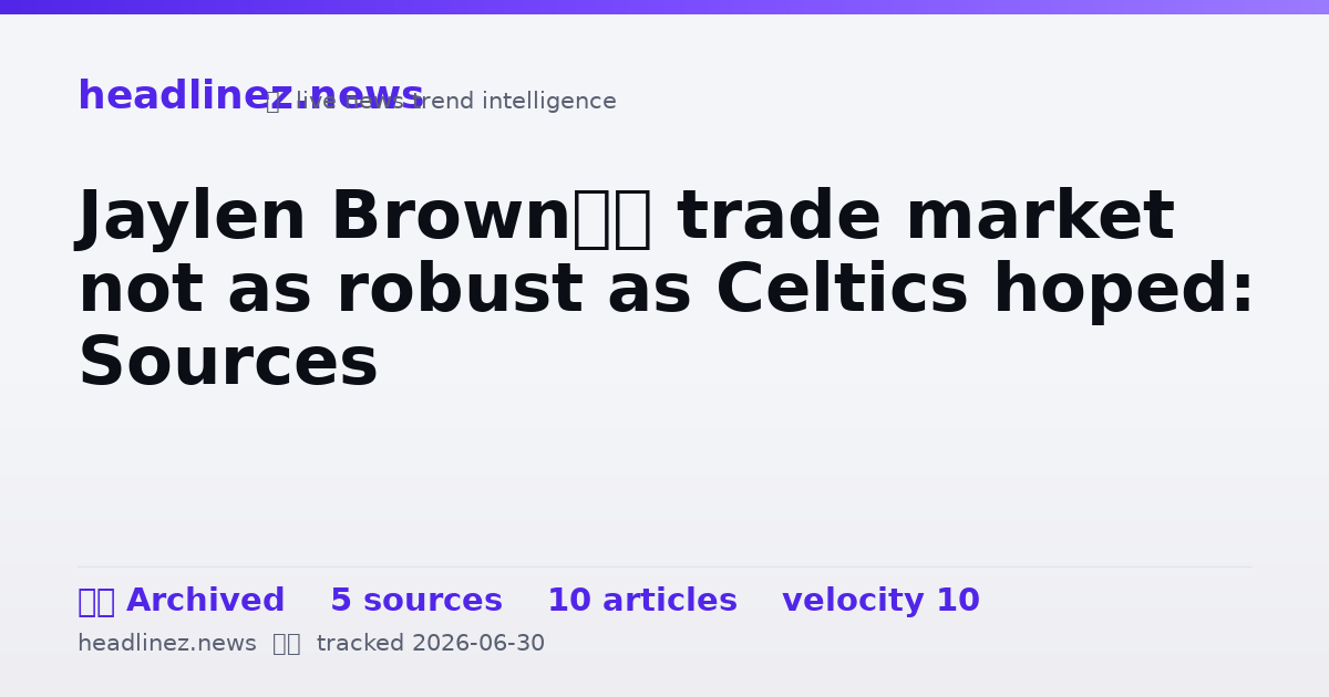Visual summary for Jaylen Brown’s trade market not as robust as Celtics hoped: Sources