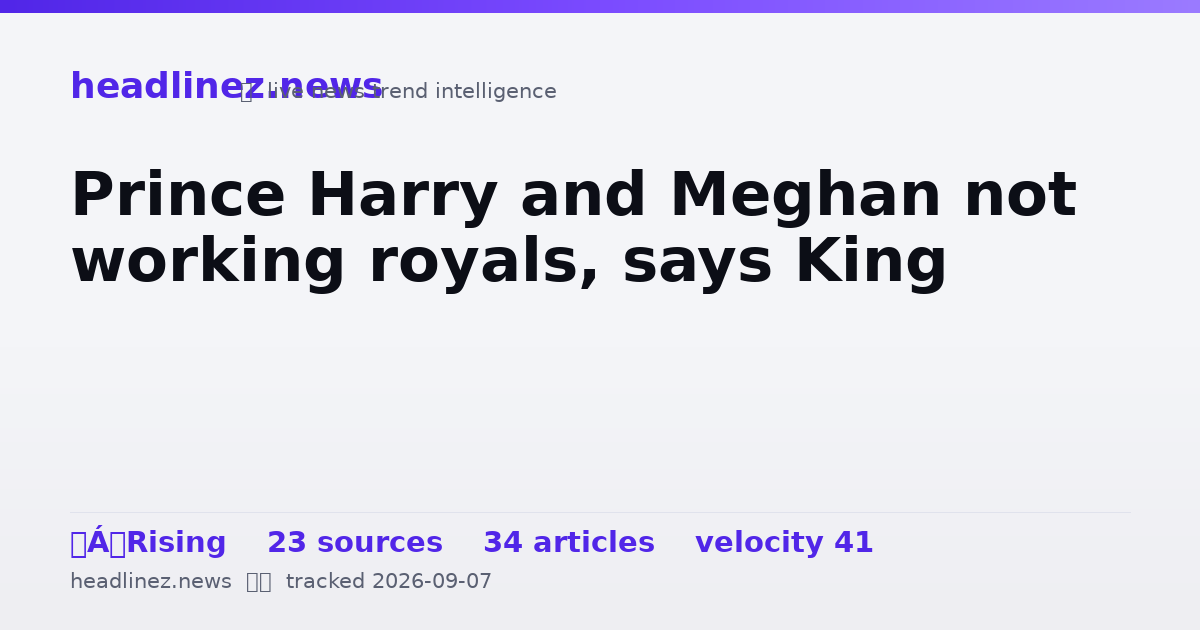 Visual summary for Prince Harry and Meghan not working royals, says King