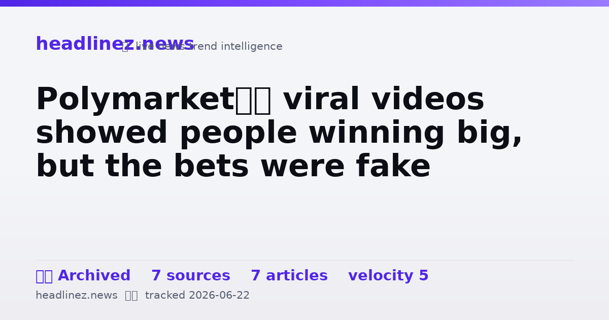 Visual summary for Polymarket’s viral videos showed people winning big, but the bets were fake