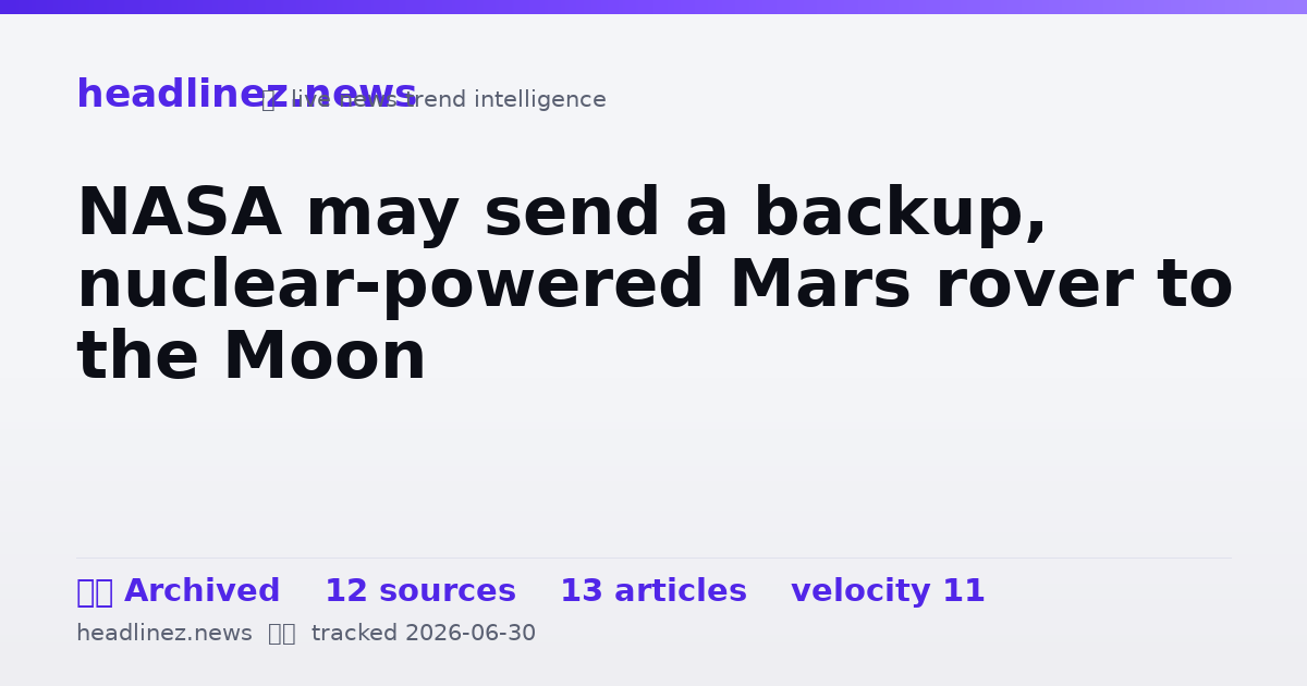 Visual summary for NASA may send a backup, nuclear-powered Mars rover to the Moon