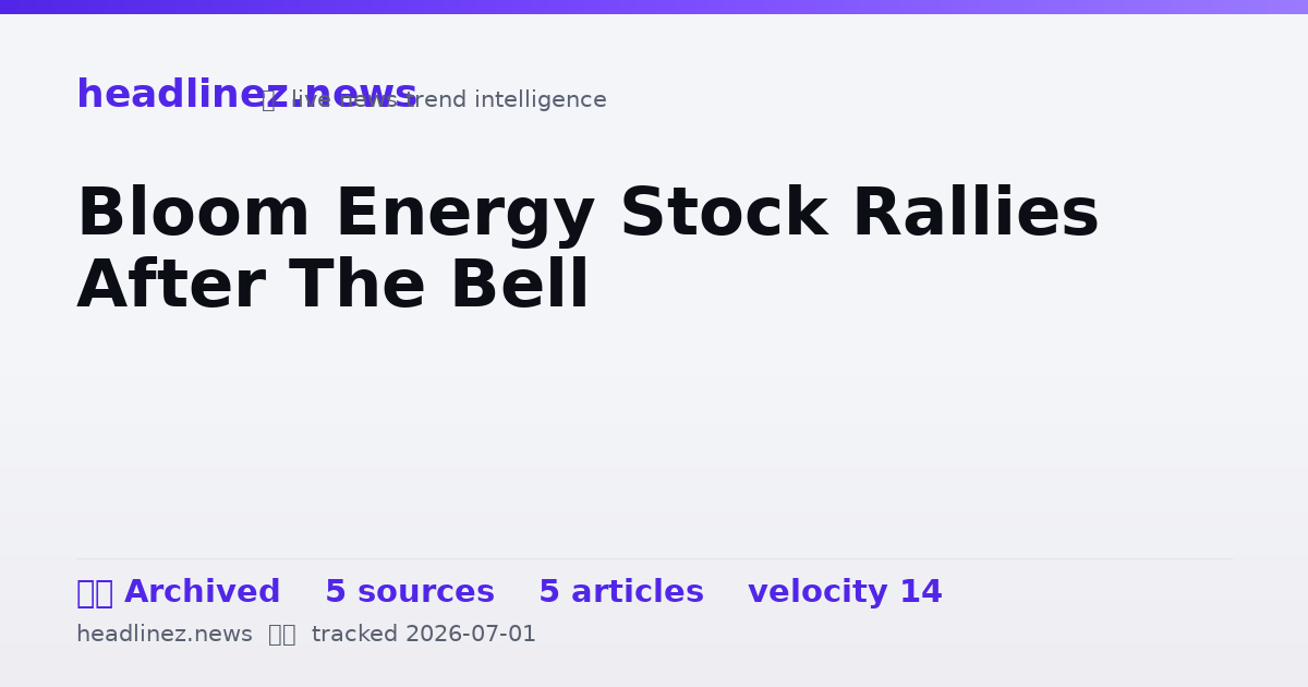 Visual summary for Bloom Energy Stock Rallies After The Bell