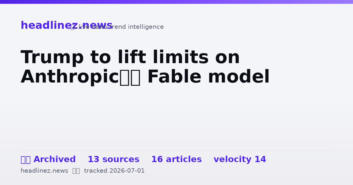 Visual summary for Trump to lift limits on Anthropic’s Fable model
