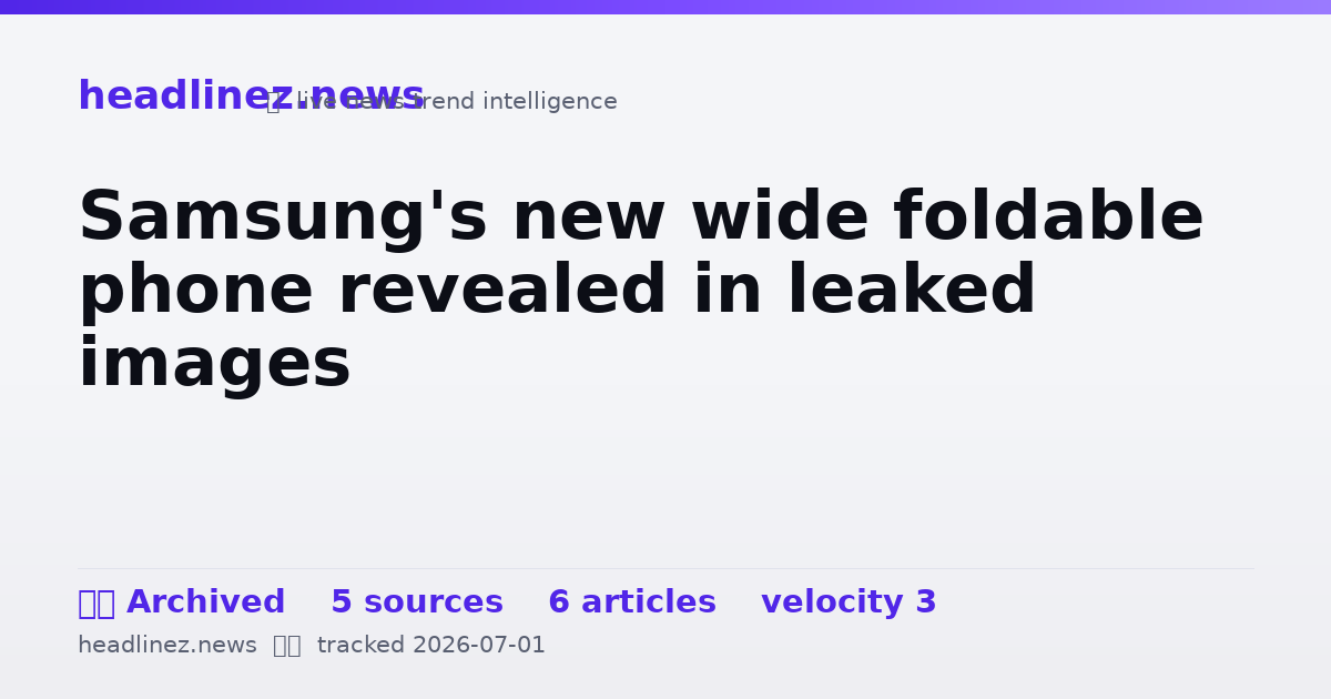 Visual summary for Samsung's new wide foldable phone revealed in leaked images