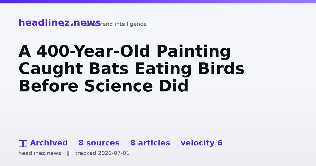 Visual summary for A 400-Year-Old Painting Caught Bats Eating Birds Before Science Did