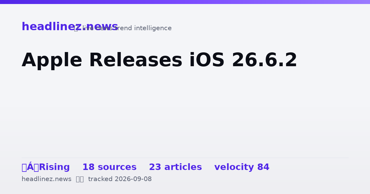 Visual summary for Apple Releases iOS 26.6.2