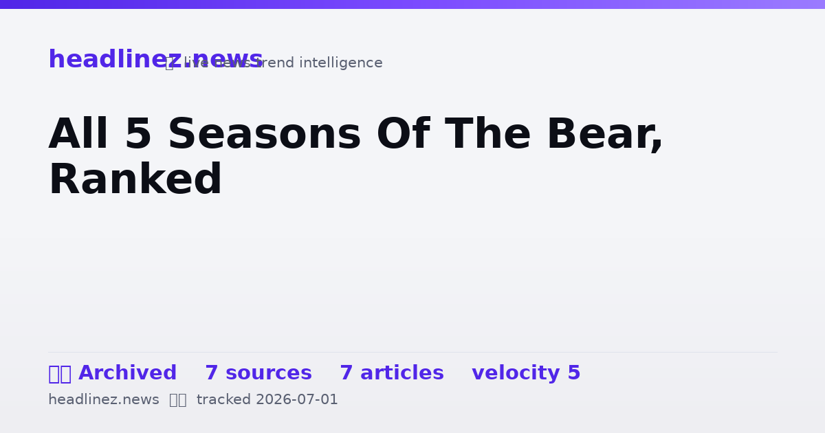 Visual summary for All 5 Seasons Of The Bear, Ranked