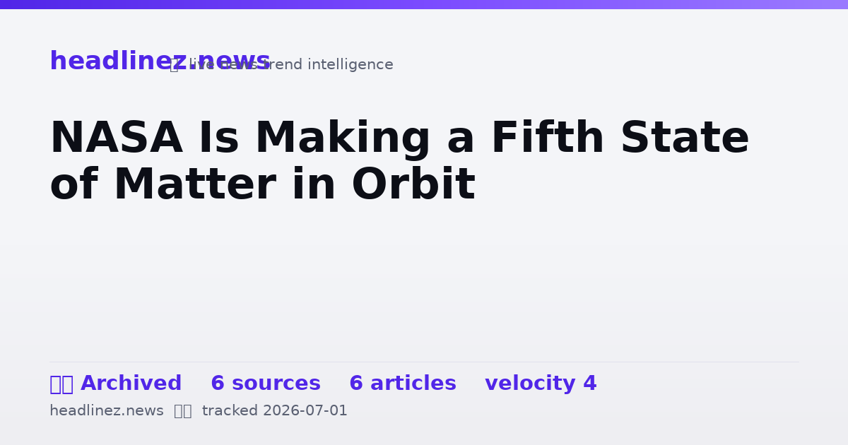 Visual summary for NASA Is Making a Fifth State of Matter in Orbit