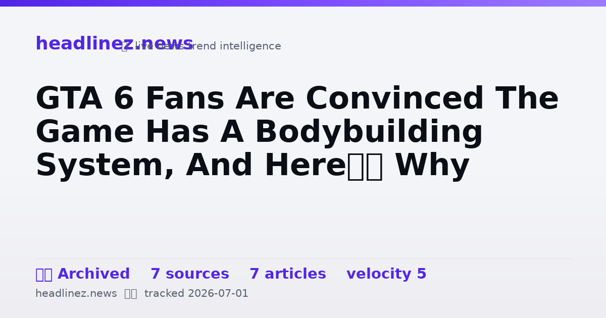 Visual summary for GTA 6 Fans Are Convinced The Game Has A Bodybuilding System, And Here’s Why