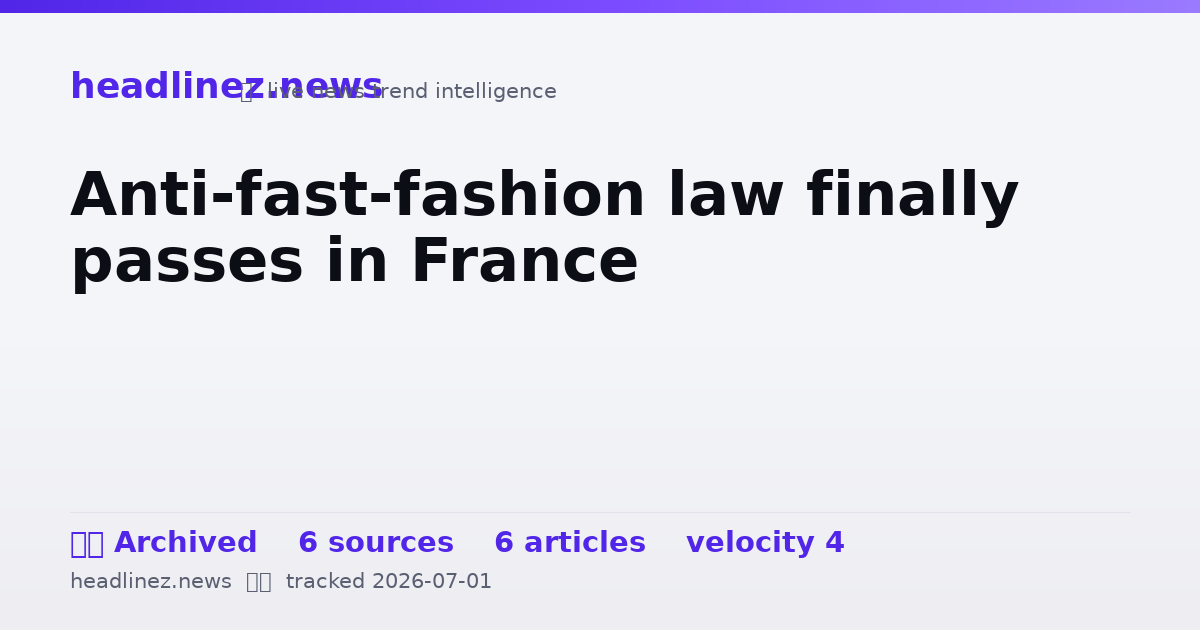 Visual summary for Anti-fast-fashion law finally passes in France