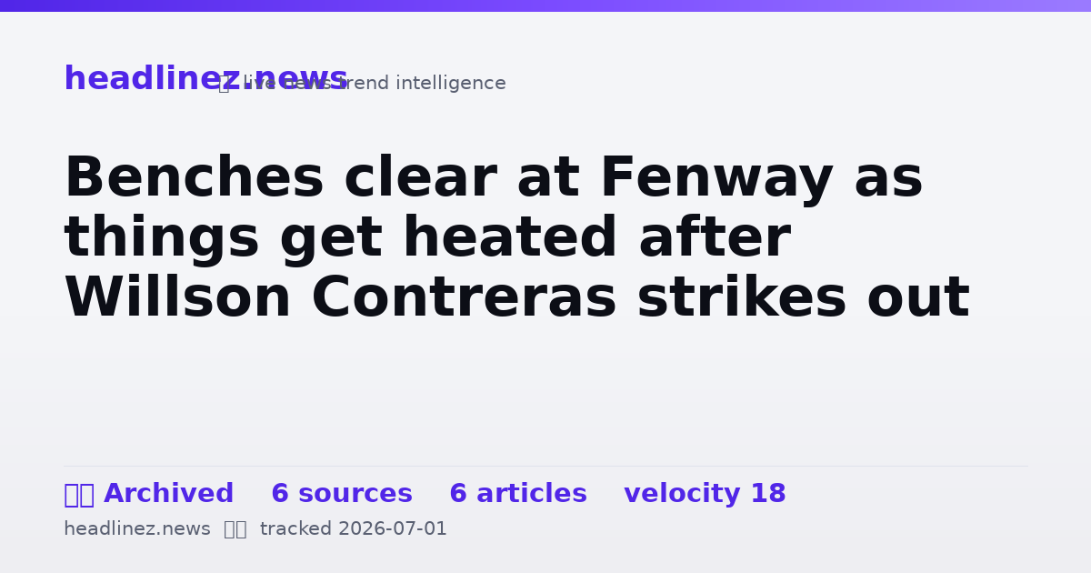 Visual summary for Benches clear at Fenway as things get heated after Willson Contreras strikes out