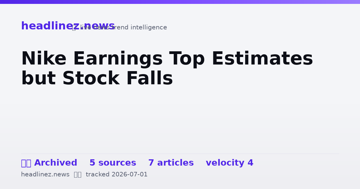 Visual summary for Nike Earnings Top Estimates but Stock Falls