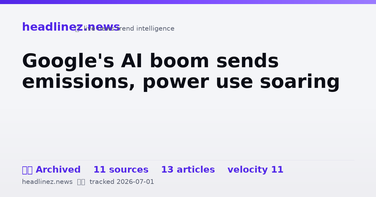 Visual summary for Google's AI boom sends emissions, power use soaring