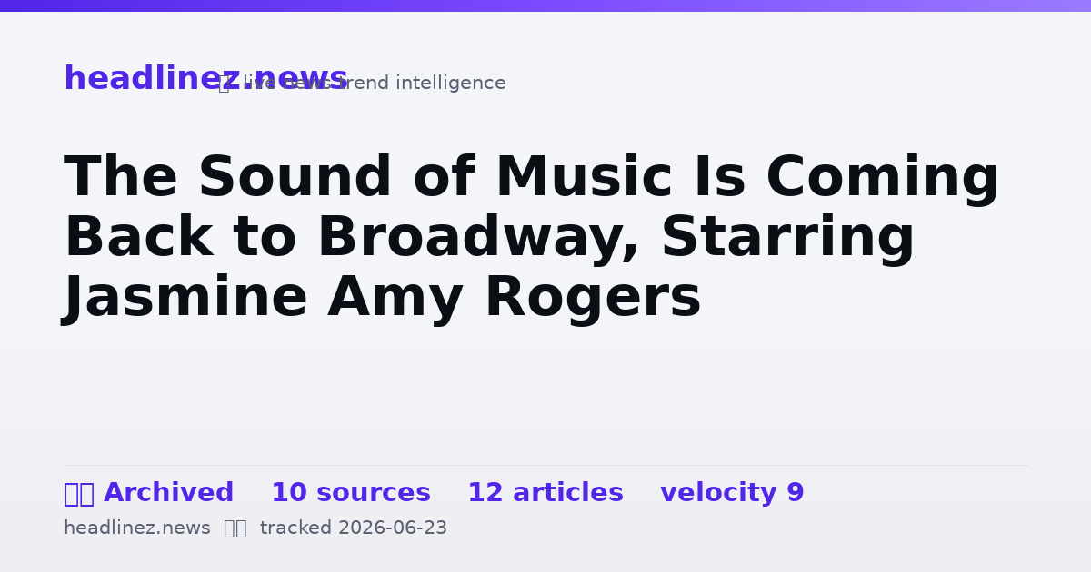Visual summary for The Sound of Music Is Coming Back to Broadway, Starring Jasmine Amy Rogers