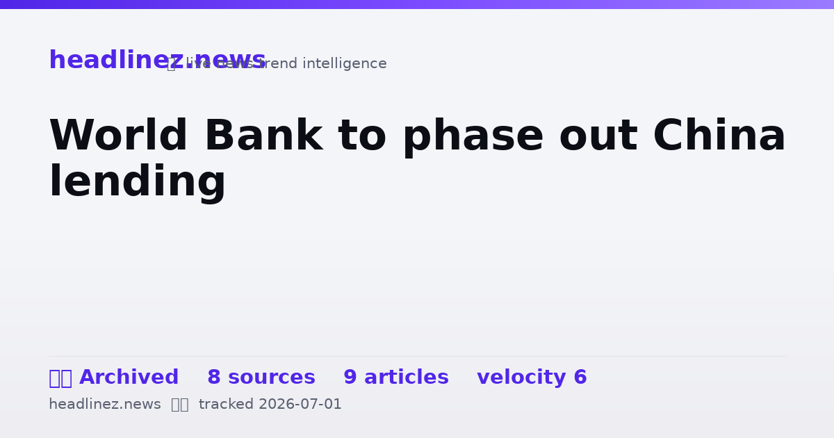 Visual summary for World Bank to phase out China lending