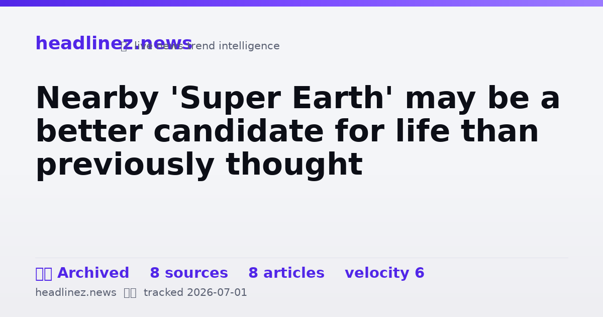 Visual summary for Nearby 'Super Earth' may be a better candidate for life than previously thought