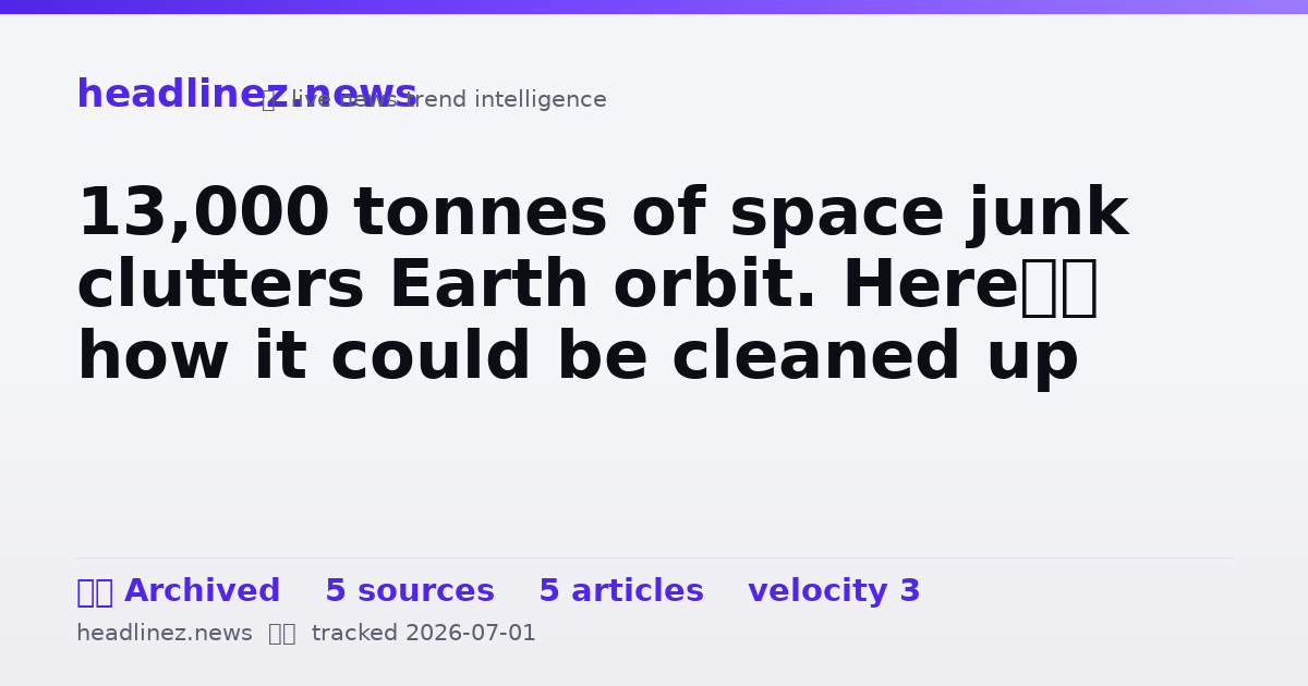 Visual summary for 13,000 tonnes of space junk clutters Earth orbit. Here’s how it could be cleaned up
