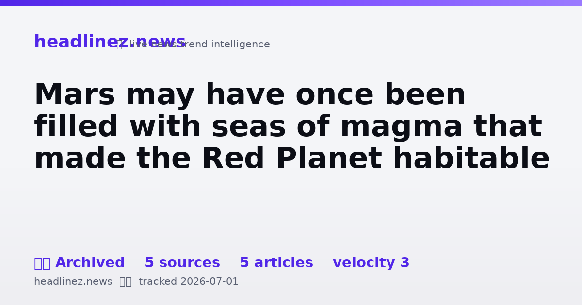 Visual summary for Mars may have once been filled with seas of magma that made the Red Planet habitable