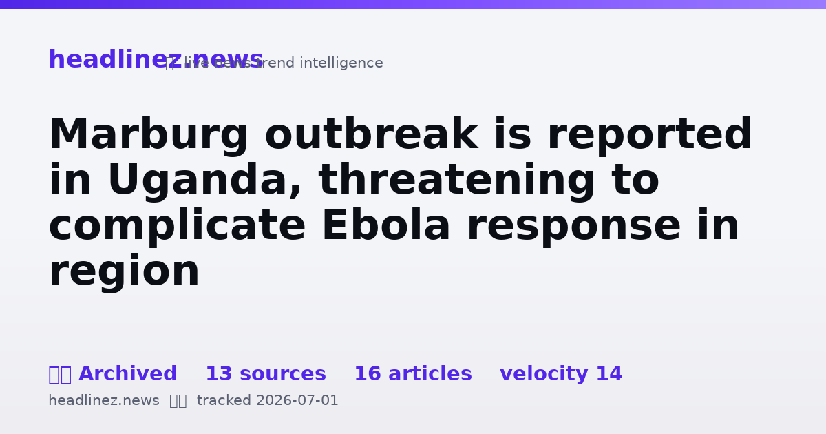 Visual summary for Marburg outbreak is reported in Uganda, threatening to complicate Ebola response in region
