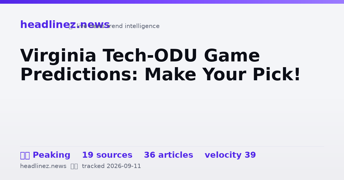Visual summary for Virginia Tech-ODU Game Predictions: Make Your Pick!