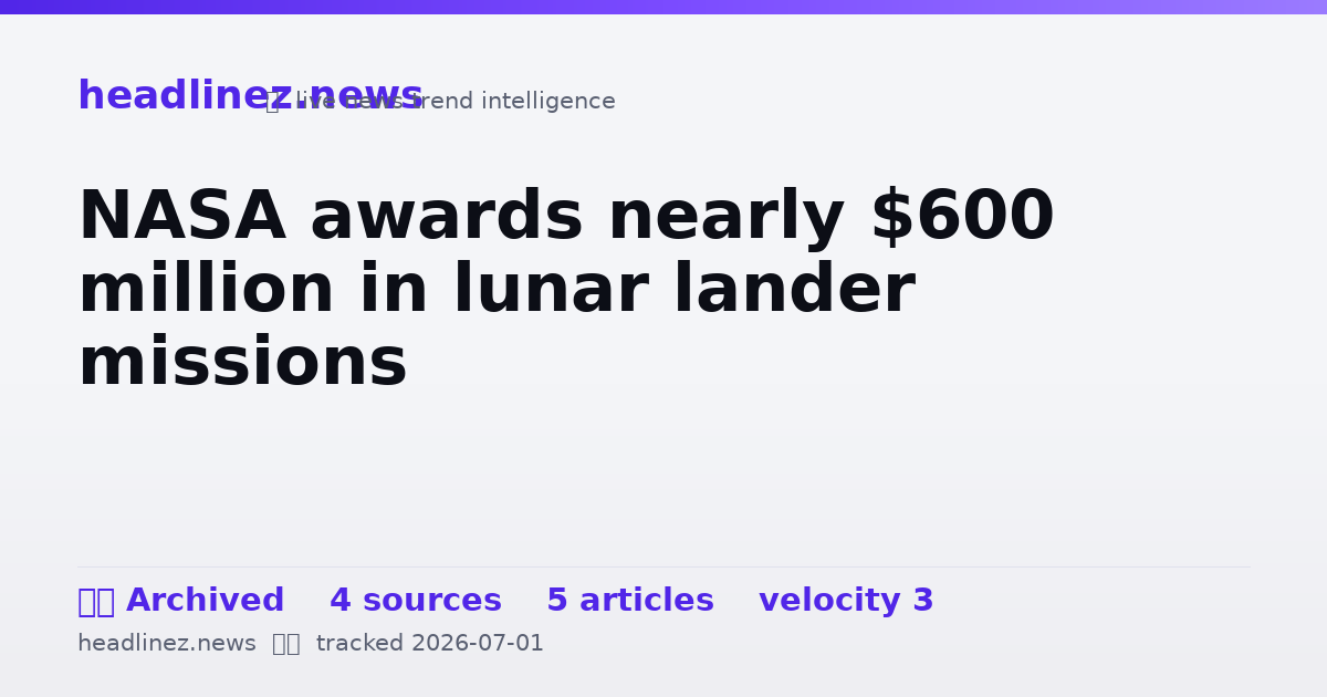Visual summary for NASA awards nearly $600 million in lunar lander missions