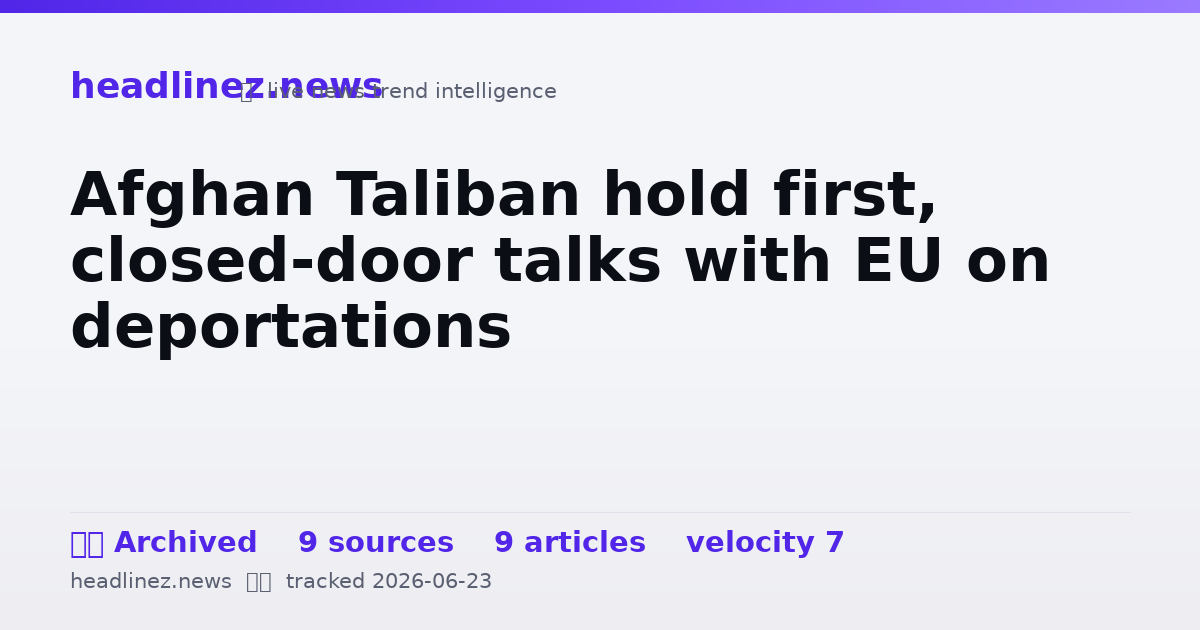Visual summary for Afghan Taliban hold first, closed-door talks with EU on deportations