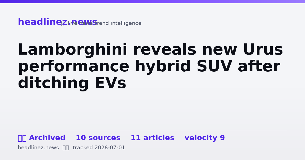 Visual summary for Lamborghini reveals new Urus performance hybrid SUV after ditching EVs