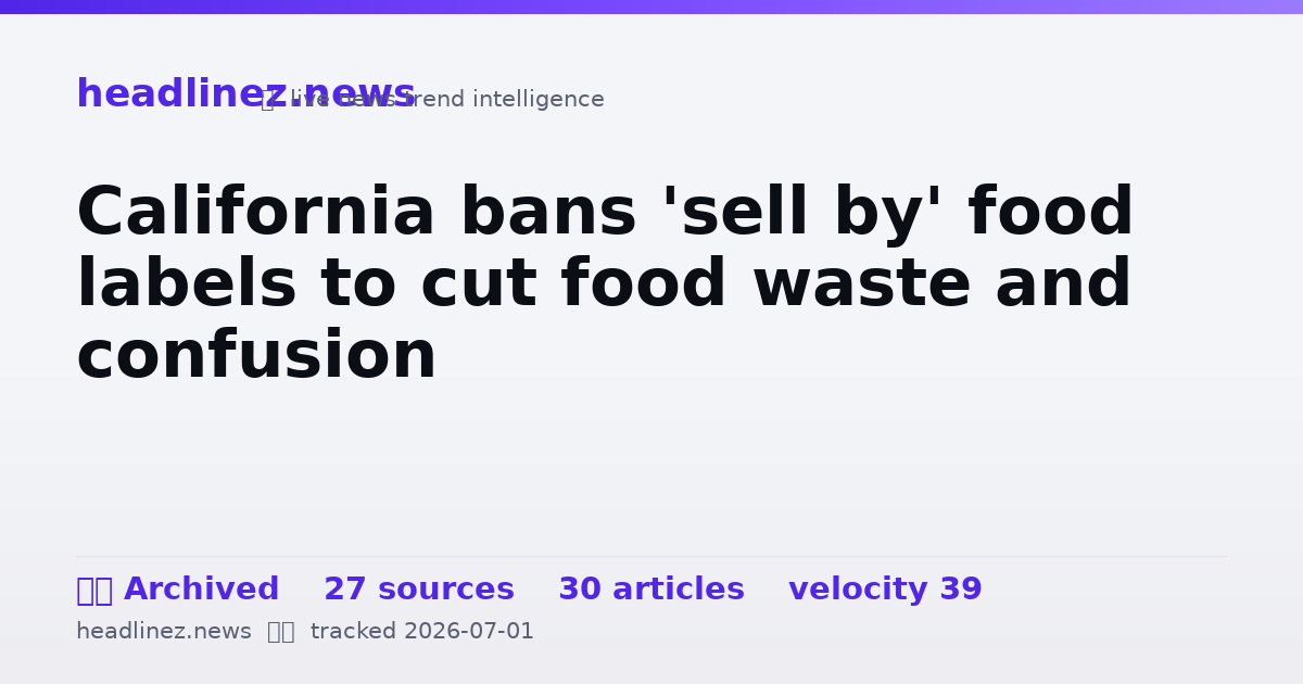 Visual summary for California bans 'sell by' food labels to cut food waste and confusion