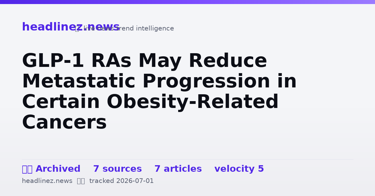 Visual summary for GLP-1 RAs May Reduce Metastatic Progression in Certain Obesity-Related Cancers
