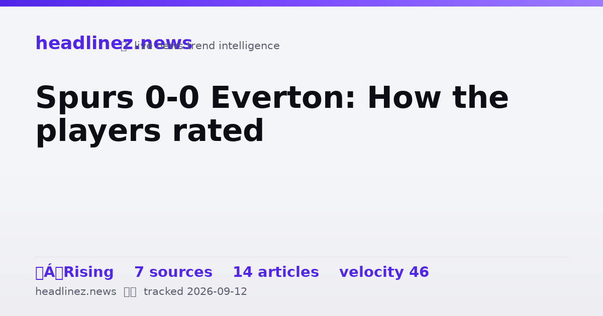 Visual summary for Spurs 0-0 Everton: How the players rated
