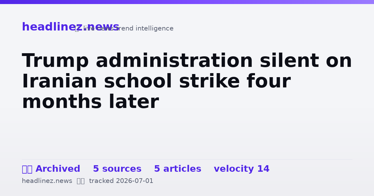 Visual summary for Trump administration silent on Iranian school strike four months later