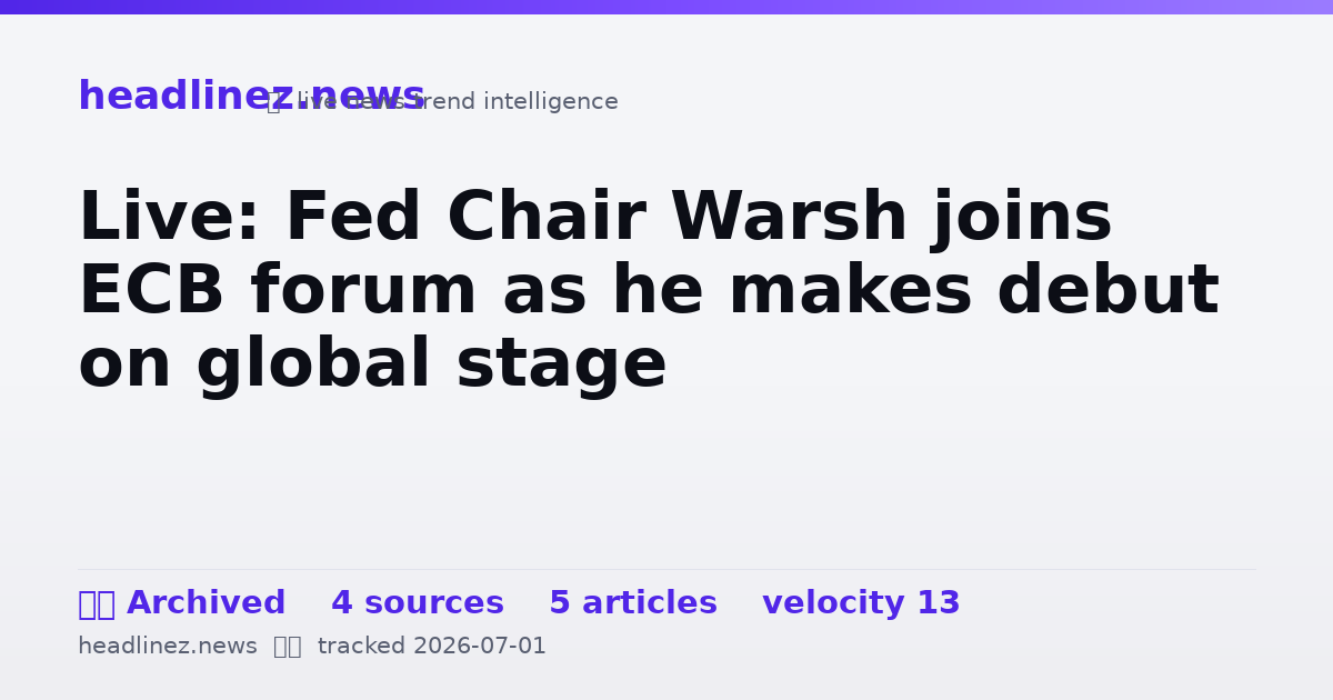 Visual summary for Live: Fed Chair Warsh joins ECB forum as he makes debut on global stage