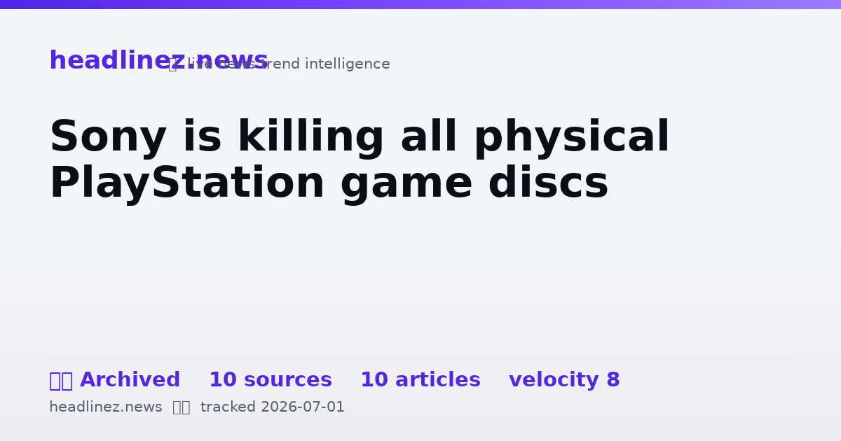 Visual summary for Sony is killing all physical PlayStation game discs