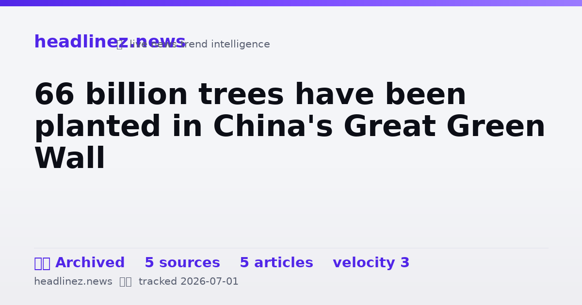 Visual summary for 66 billion trees have been planted in China's Great Green Wall