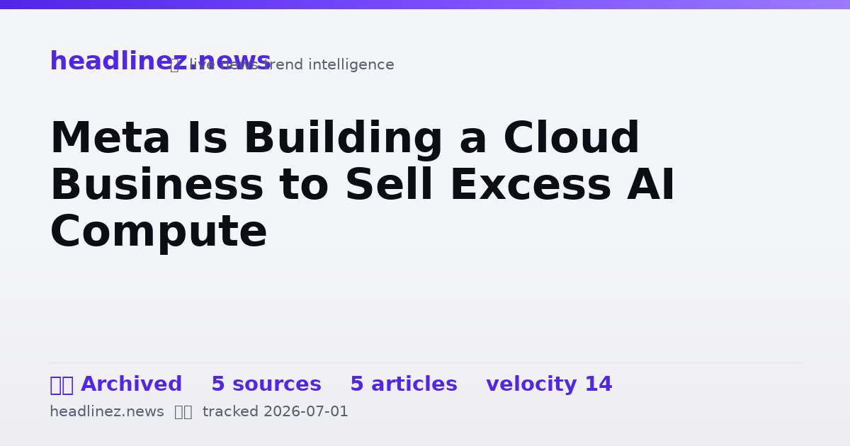 Visual summary for Meta Is Building a Cloud Business to Sell Excess AI Compute