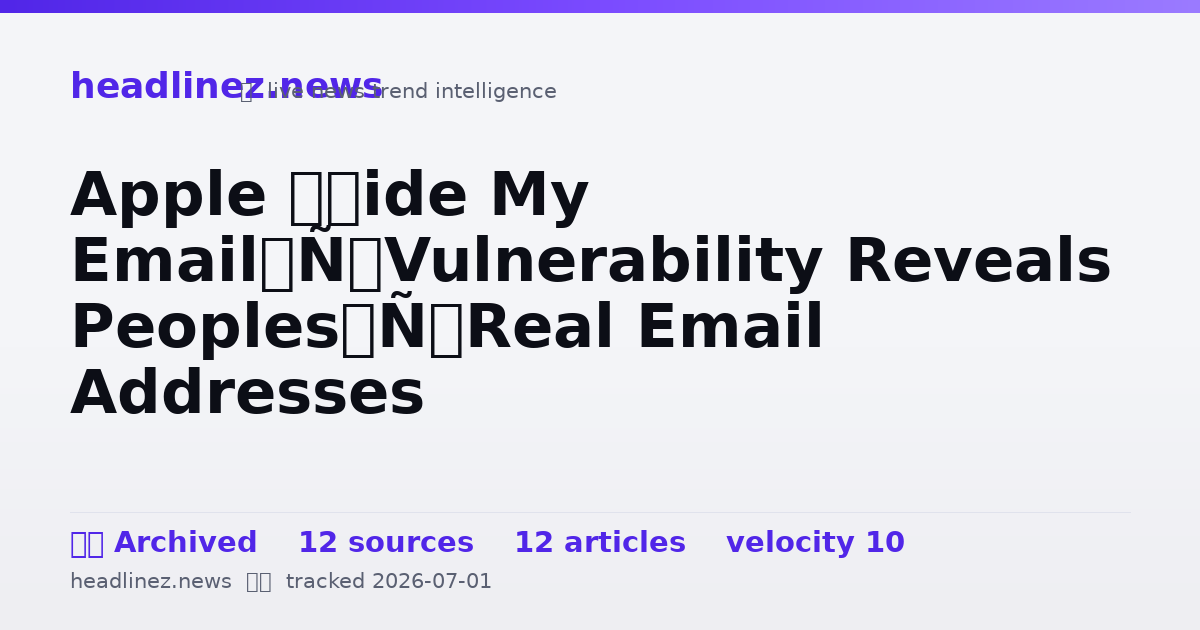 Visual summary for Apple ‘Hide My Email’ Vulnerability Reveals Peoples’ Real Email Addresses