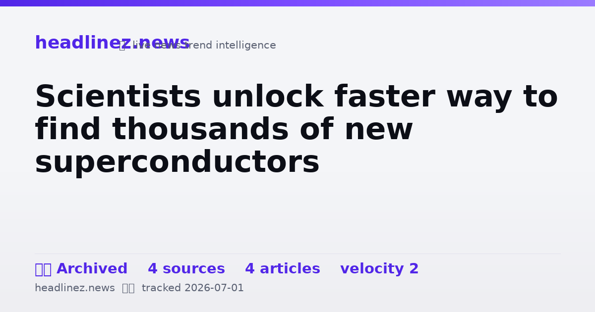 Visual summary for Scientists unlock faster way to find thousands of new superconductors