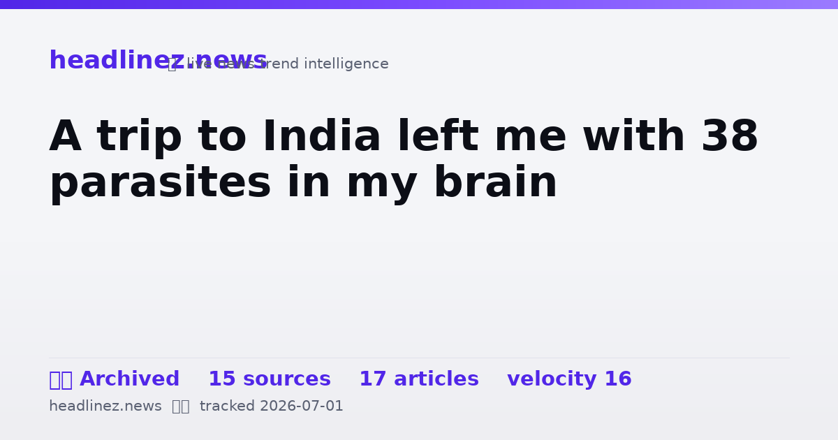 Visual summary for A trip to India left me with 38 parasites in my brain