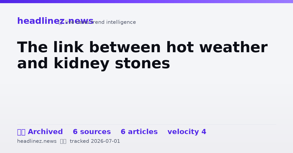 Visual summary for The link between hot weather and kidney stones