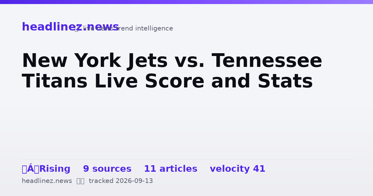 Visual summary for New York Jets vs. Tennessee Titans Live Score and Stats