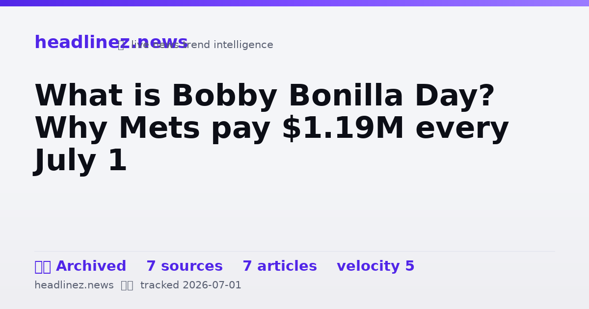 Visual summary for What is Bobby Bonilla Day? Why Mets pay $1.19M every July 1