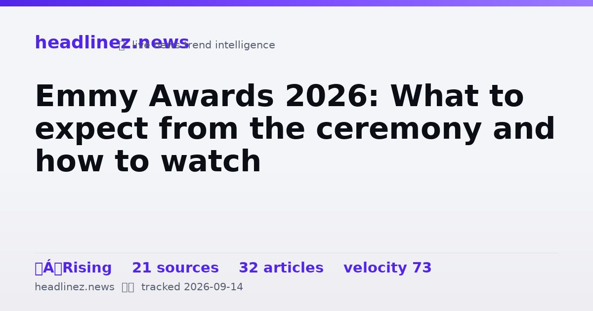Visual summary for Emmy Awards 2026: What to expect from the ceremony and how to watch