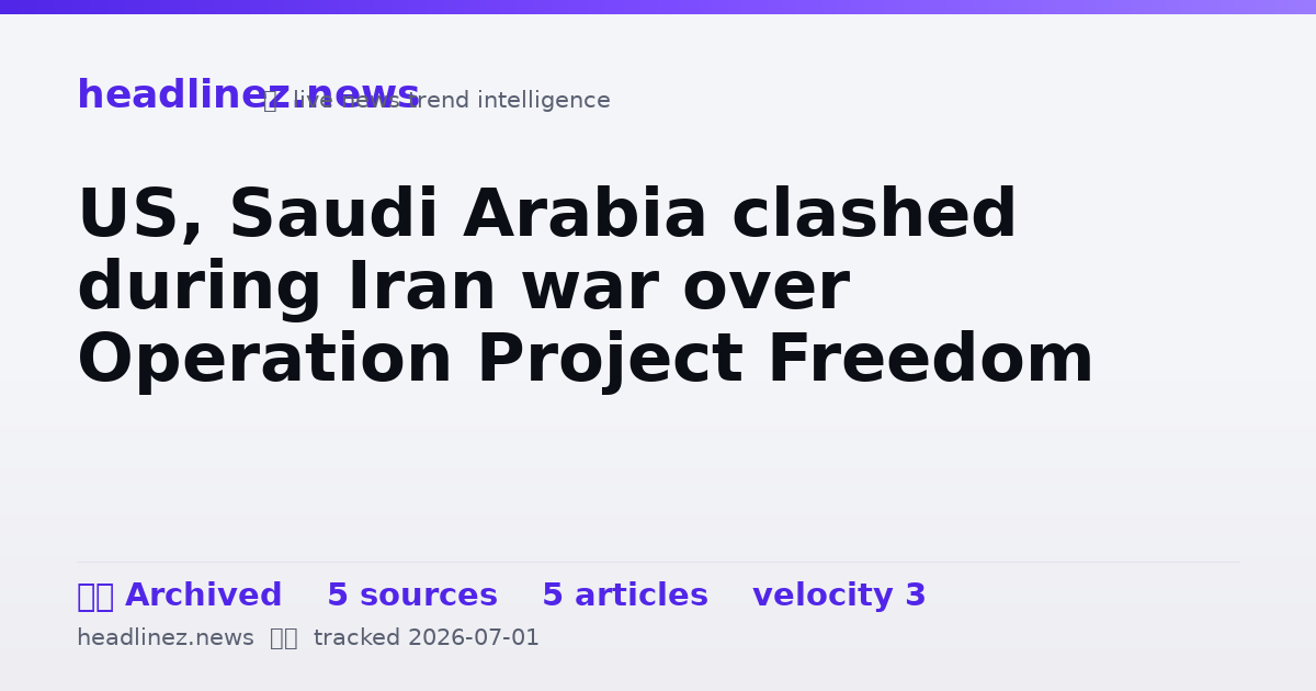 Visual summary for US, Saudi Arabia clashed during Iran war over Operation Project Freedom